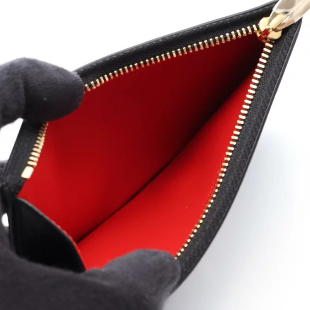 Christian Louboutin Card Case Wallet Coin Purse Wallet Leather Black - Picture 3 of 4